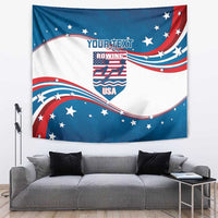 Personalized USA Rowing Tapestry 2024 United States Flag Curve Style - Wonder Print Shop