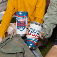 Personalized USA Rowing Tumbler Cup 2024 United States Flag Curve Style - Wonder Print Shop