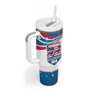 Personalized USA Rowing Tumbler With Handle 2024 United States Flag Curve Style - Wonder Print Shop