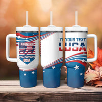 Personalized USA Rowing Tumbler With Handle 2024 United States Flag Curve Style - Wonder Print Shop
