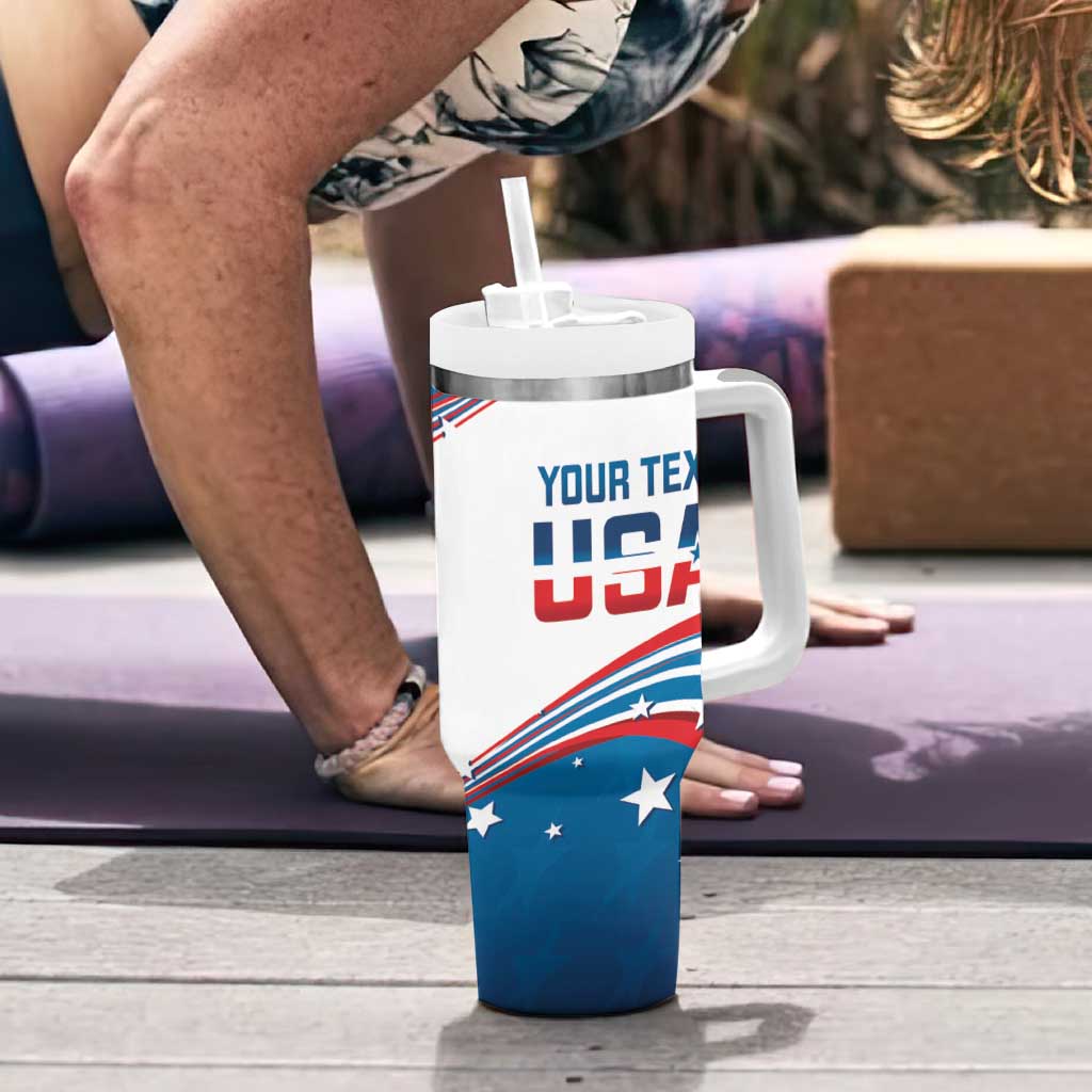Personalized USA Rowing Tumbler With Handle 2024 United States Flag Curve Style - Wonder Print Shop