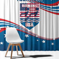 Personalized USA Rowing Window Curtain 2024 United States Flag Curve Style - Wonder Print Shop