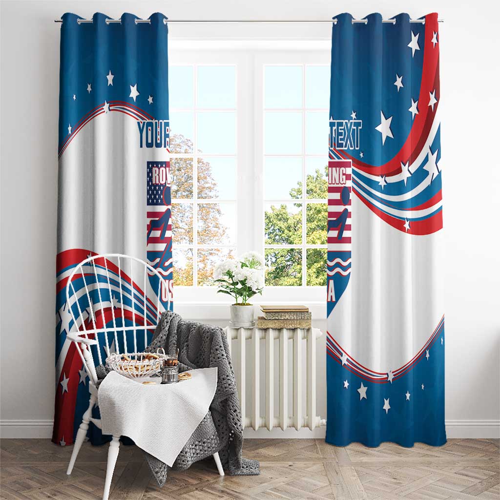 Personalized USA Rowing Window Curtain 2024 United States Flag Curve Style - Wonder Print Shop