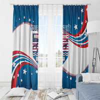 Personalized USA Rowing Window Curtain 2024 United States Flag Curve Style - Wonder Print Shop