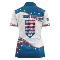 Personalized USA Rowing Women Polo Shirt 2024 United States Flag Curve Style - Wonder Print Shop