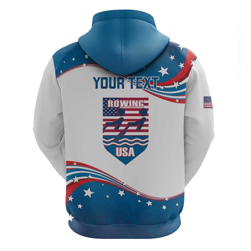 Personalized USA Rowing Zip Hoodie 2024 United States Flag Curve Style - Wonder Print Shop