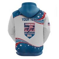 Personalized USA Rowing Zip Hoodie 2024 United States Flag Curve Style - Wonder Print Shop