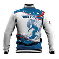 Personalized USA Surfing Baseball Jacket 2024 United States Flag Curve Style - Wonder Print Shop