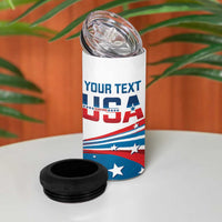 Personalized USA Surfing 4 in 1 Can Cooler Tumbler 2024 United States Flag Curve Style - Wonder Print Shop