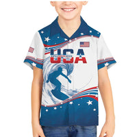 Personalized USA Surfing Family Matching Mermaid Dress and Hawaiian Shirt 2024 United States Flag Curve Style - Wonder Print Shop