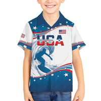 Personalized USA Surfing Family Matching Tank Maxi Dress and Hawaiian Shirt 2024 United States Flag Curve Style - Wonder Print Shop