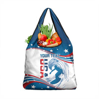 Personalized USA Surfing Grocery Bag United States Flag Curve Style