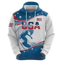 Personalized USA Surfing Hoodie 2024 United States Flag Curve Style - Wonder Print Shop
