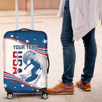 Personalized USA Surfing Luggage Cover 2024 United States Flag Curve Style - Wonder Print Shop