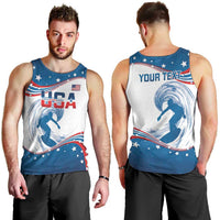 Personalized USA Surfing Men Tank Top 2024 United States Flag Curve Style - Wonder Print Shop