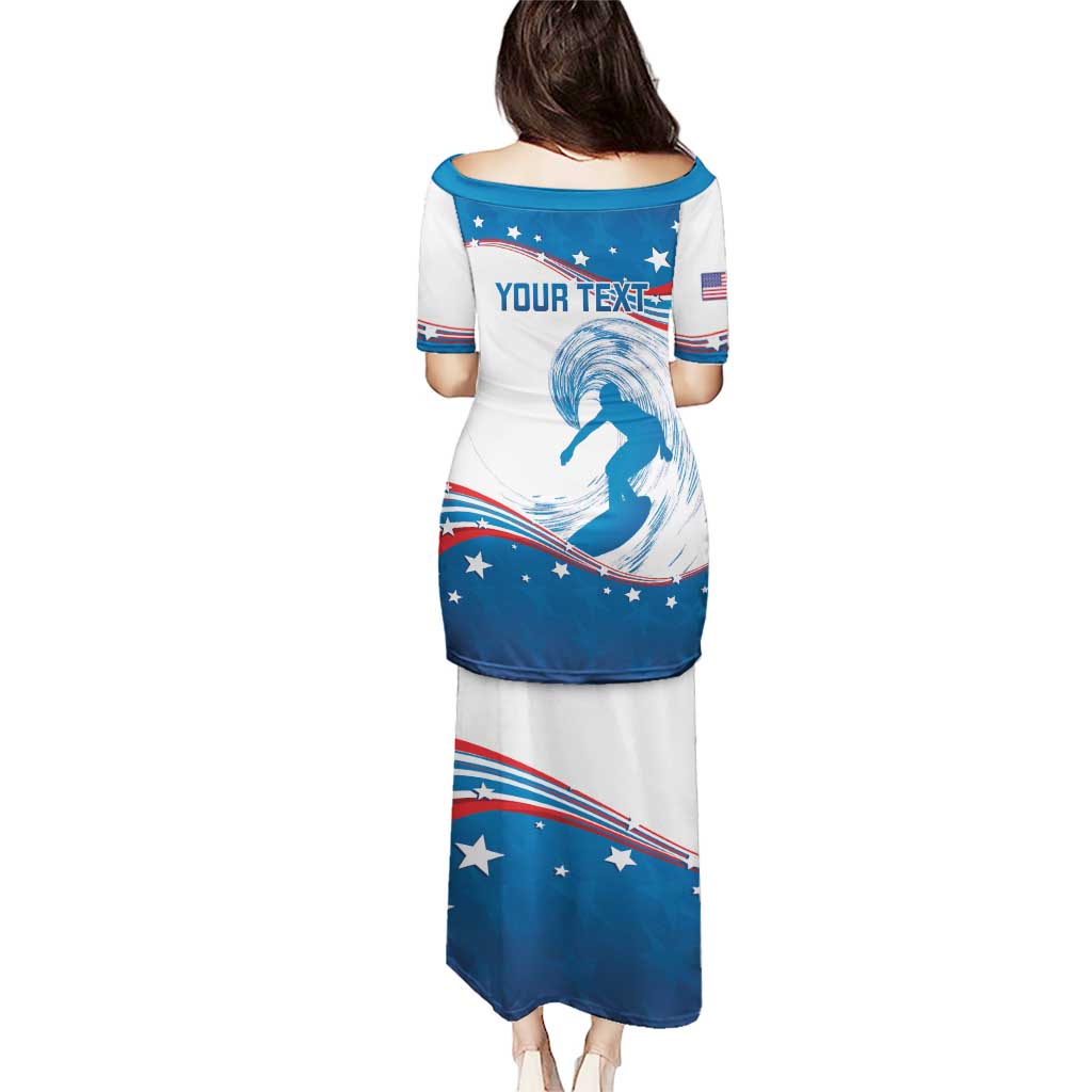 Personalized USA Surfing Puletasi 2024 United States Flag Curve Style - Wonder Print Shop