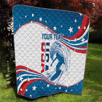 Personalized USA Surfing Quilt 2024 United States Flag Curve Style - Wonder Print Shop