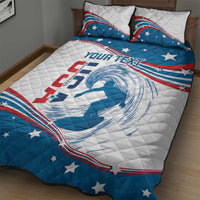 Personalized USA Surfing Quilt Bed Set 2024 United States Flag Curve Style - Wonder Print Shop