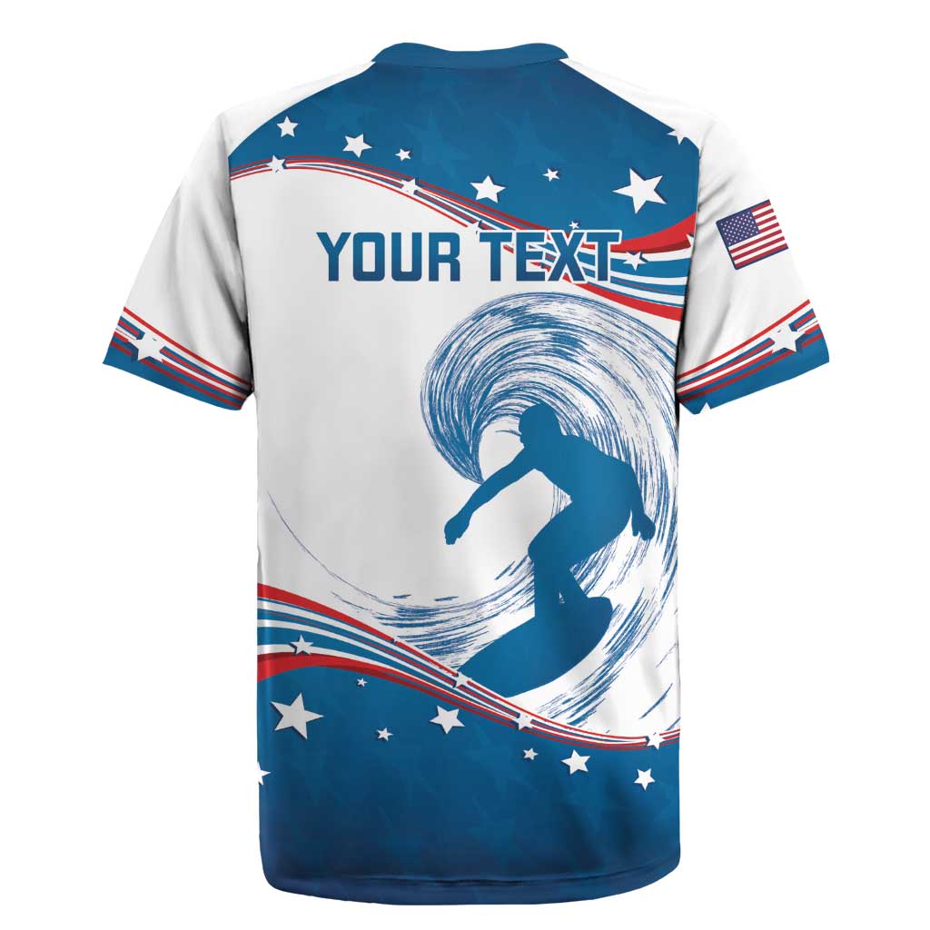 Personalized USA Surfing Rugby Jersey 2024 United States Flag Curve Style - Wonder Print Shop