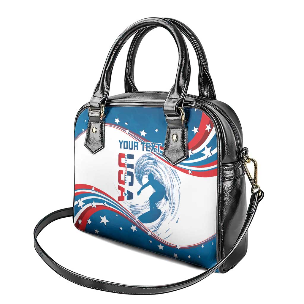 Personalized USA Surfing Shoulder Handbag 2024 United States Flag Curve Style