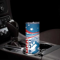 Personalized USA Surfing Skinny Tumbler 2024 United States Flag Curve Style - Wonder Print Shop
