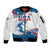Personalized USA Surfing Sleeve Zip Bomber Jacket 2024 United States Flag Curve Style - Wonder Print Shop