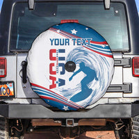 Personalized USA Surfing Spare Tire Cover 2024 United States Flag Curve Style - Wonder Print Shop
