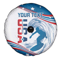 Personalized USA Surfing Spare Tire Cover 2024 United States Flag Curve Style - Wonder Print Shop