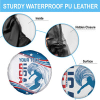 Personalized USA Surfing Spare Tire Cover 2024 United States Flag Curve Style - Wonder Print Shop