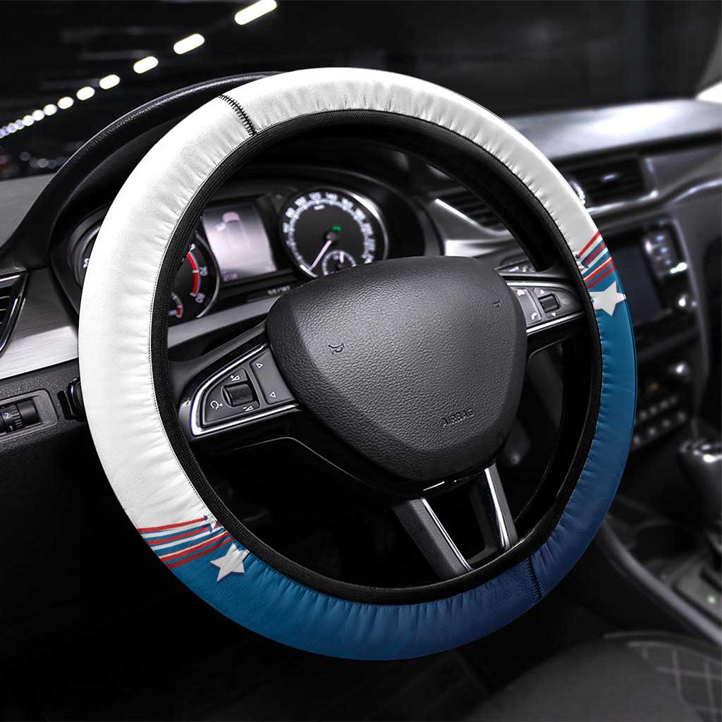 USA Surfing Steering Wheel Cover 2024 United States Flag Curve Style - Wonder Print Shop