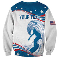 Personalized USA Surfing Sweatshirt 2024 United States Flag Curve Style - Wonder Print Shop