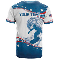 Personalized USA Surfing T Shirt 2024 United States Flag Curve Style - Wonder Print Shop