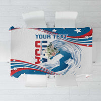 Personalized USA Surfing Tablecloth 2024 United States Flag Curve Style - Wonder Print Shop