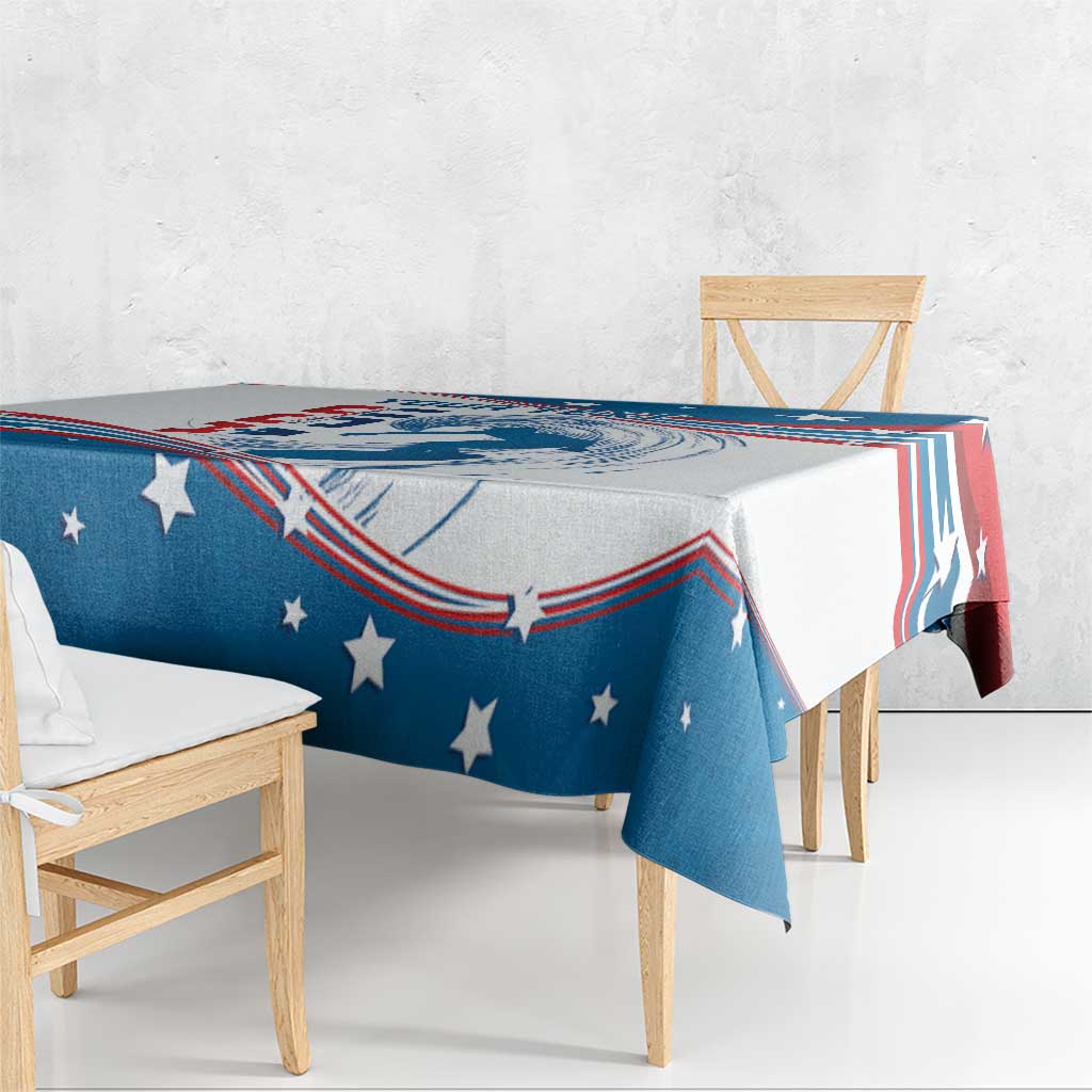 Personalized USA Surfing Tablecloth 2024 United States Flag Curve Style - Wonder Print Shop