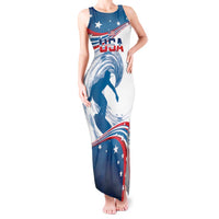Personalized USA Surfing Tank Maxi Dress 2024 United States Flag Curve Style - Wonder Print Shop