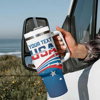 Personalized USA Surfing Tumbler With Handle 2024 United States Flag Curve Style - Wonder Print Shop