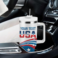 Personalized USA Surfing Tumbler With Handle 2024 United States Flag Curve Style - Wonder Print Shop