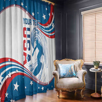 Personalized USA Surfing Window Curtain 2024 United States Flag Curve Style - Wonder Print Shop