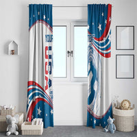 Personalized USA Surfing Window Curtain 2024 United States Flag Curve Style - Wonder Print Shop