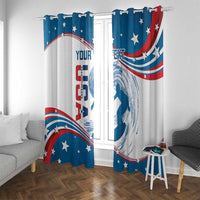 Personalized USA Surfing Window Curtain 2024 United States Flag Curve Style - Wonder Print Shop