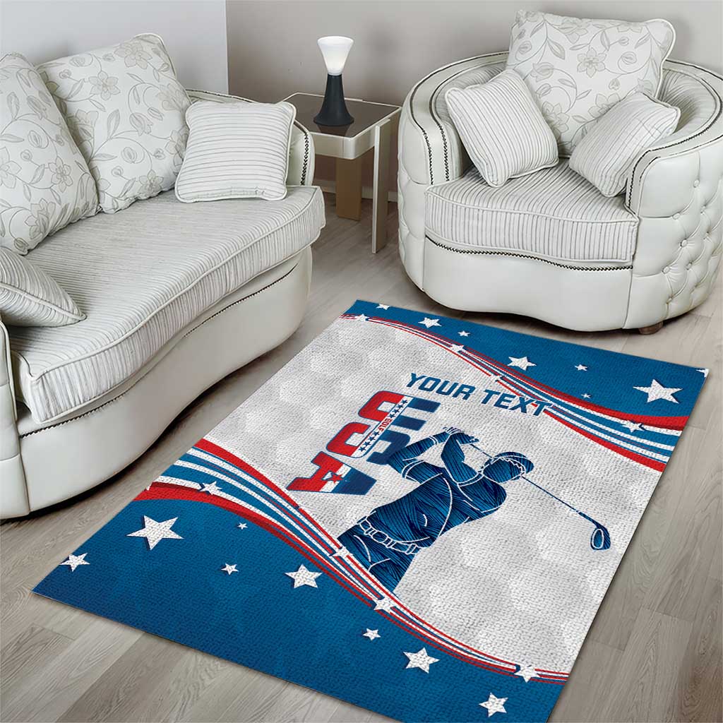Personalized USA Golf Area Rug 2024 United States Flag Curve Style - Wonder Print Shop