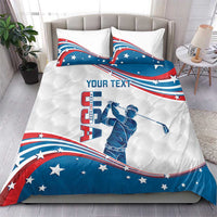 Personalized USA Golf Bedding Set 2024 United States Flag Curve Style - Wonder Print Shop
