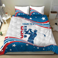 Personalized USA Golf Bedding Set 2024 United States Flag Curve Style - Wonder Print Shop