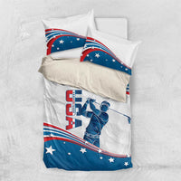 Personalized USA Golf Bedding Set 2024 United States Flag Curve Style - Wonder Print Shop