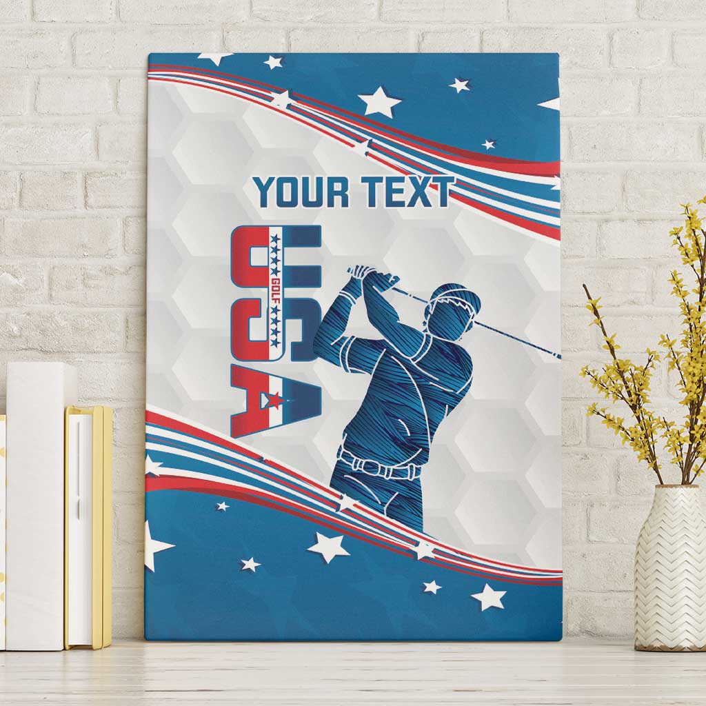Personalized USA Golf Canvas Wall Art 2024 United States Flag Curve Style - Wonder Print Shop