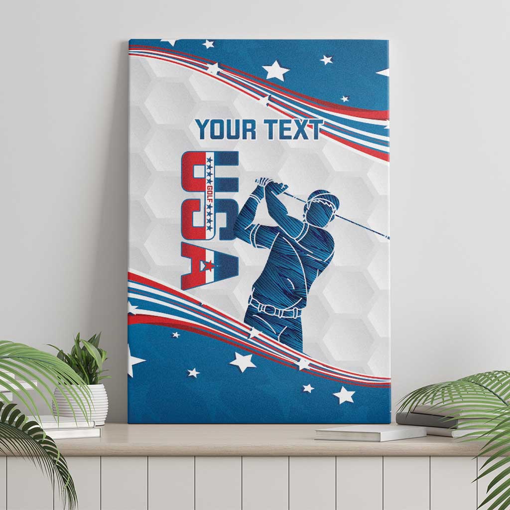 Personalized USA Golf Canvas Wall Art 2024 United States Flag Curve Style - Wonder Print Shop