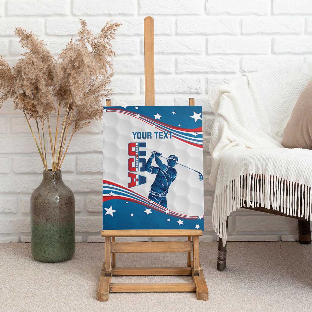 Personalized USA Golf Canvas Wall Art 2024 United States Flag Curve Style - Wonder Print Shop