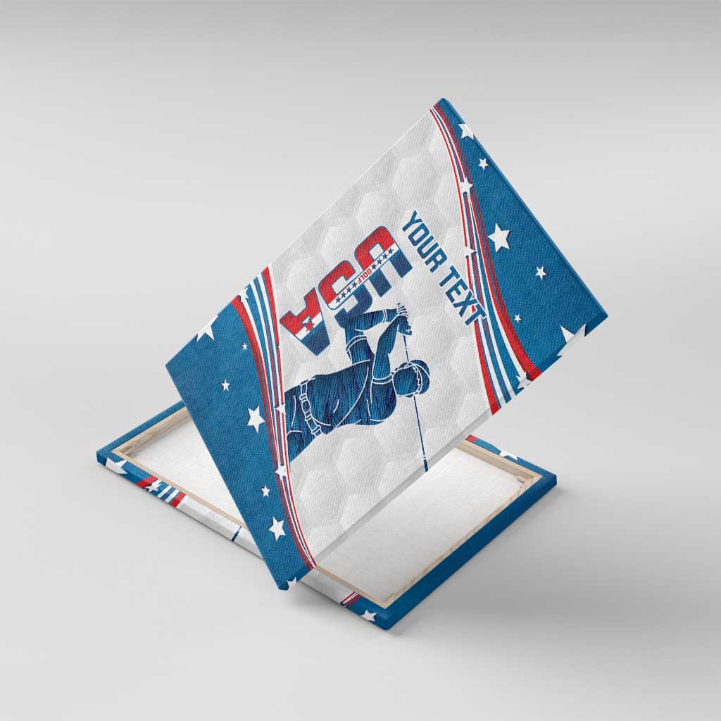 Personalized USA Golf Canvas Wall Art 2024 United States Flag Curve Style - Wonder Print Shop