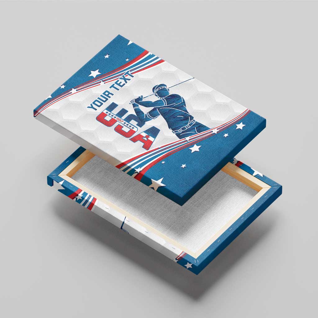 Personalized USA Golf Canvas Wall Art 2024 United States Flag Curve Style - Wonder Print Shop