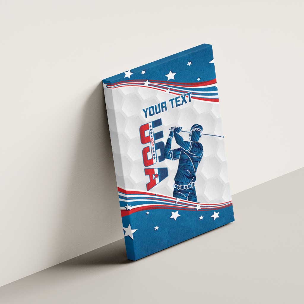 Personalized USA Golf Canvas Wall Art 2024 United States Flag Curve Style - Wonder Print Shop